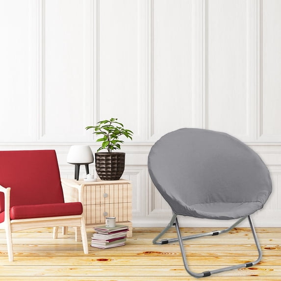 Round Saucer Chair Slipcover, Stretchable Polyester Fiber Washable Removable Cover, for Home Room Adults - Grey
