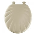 thumbnail image 1 of Round Sculptured Molded Wood Toilet Seat Shell Pattern - Bone, 1 of 1