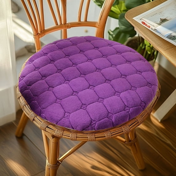 Round Seat Cushion for Floor Chair or Dining Chair, 14" Soft Flocked Tatami Floor Pillow, Thick Plush Stool Pad for Office, Gaming, Car, Home Décor