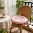 thumbnail image 1 of Round Seat Pad Non Slip Kitchen Chair Cushion with Ties for Dining Room Light Color 16x16 Inch 1 Pack, 1 of 6