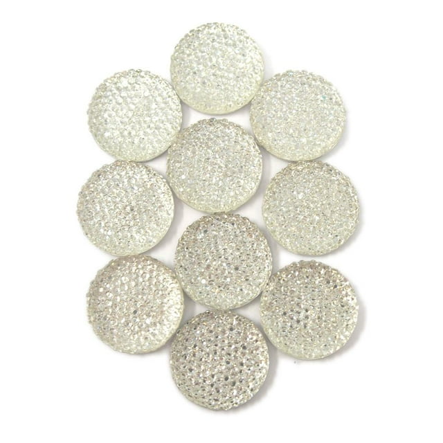 Round Self Adhesive Diamond Cluster Gems, Clear, 24mm, 10-Count