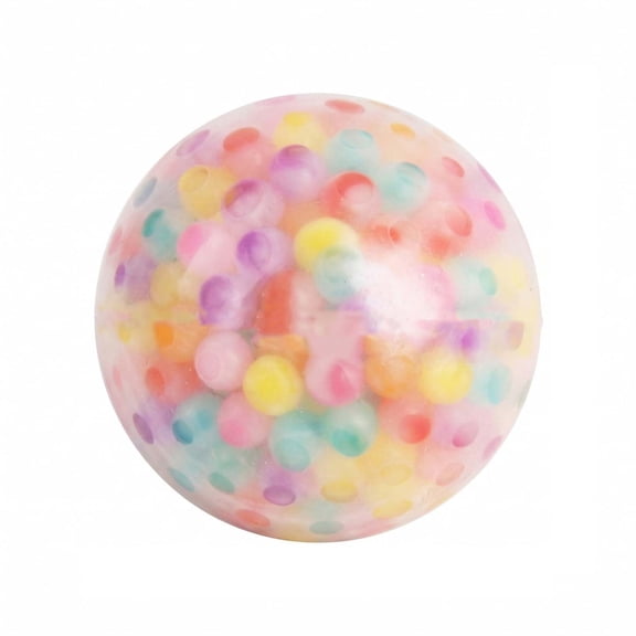 Round Sensory Stress Ball with Soft Gel Beads Inside for Squeezing and Fidgeting Suitable for Hand Exercise and Relaxation
