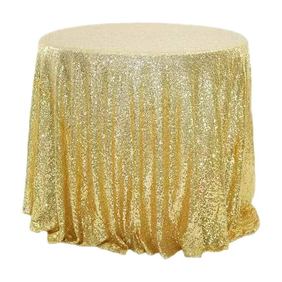 Round Sequin Tablecloth Glitter Fabric Tablecloth Small Round Sparkling Tablecloth Suitable For Wedding Birthday Party Christmas Decoration