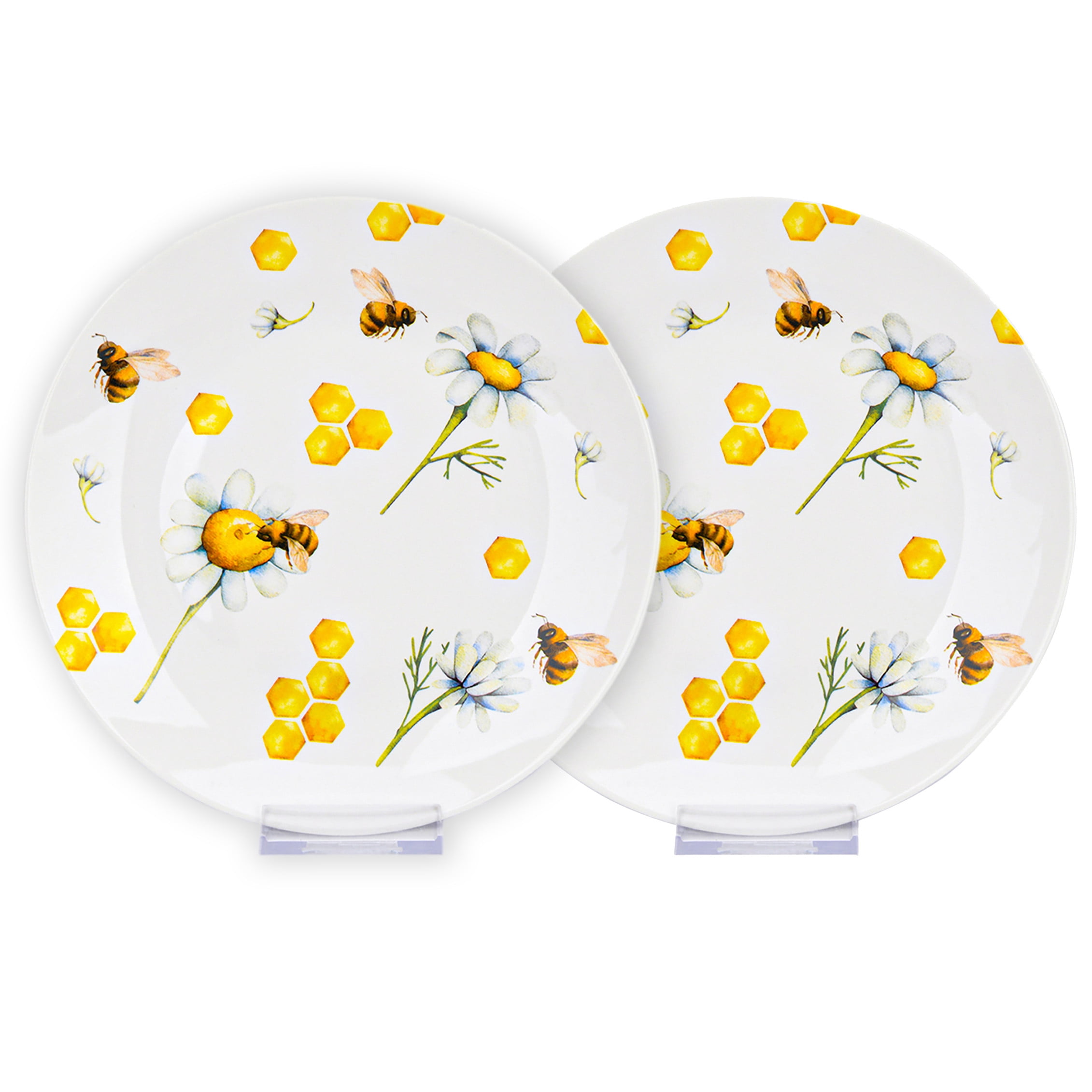 Round Serving Plate Tea with Honey Dessert Plate Set of 2 Appetizer ...