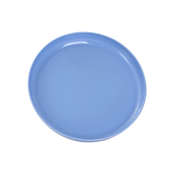 Round Serving Platters, Restaurant Serving Trays, PP Stackable Plastic Trays, 7.9 Inch Lightweight Round Food Tray, Non-Slip Reusable Serving Platter for Dessert, Snack, Tea Cup, Sky Blue