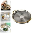 thumbnail image 1 of Round Serving Tray Plastic Tray with Handles Decorative Platter Coffee Table Tray, Gold Plastic Round Serving Tray with Handles, Decorative Platter for Breakfast, Drinks, and Snacks, 1 of 3