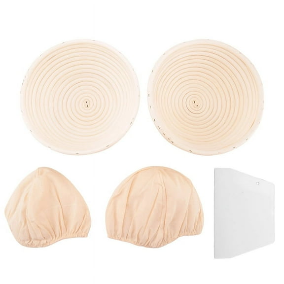 Round Set,2 Baskets for Bread and Bread Dough, Banneton Proofing Basket with Linen Inserts,Dough Set Round