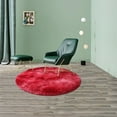 thumbnail image 1 of Round Shag Area Rug for Living Room, 23.6In Red Fluffy Throw Rug for Bedroom, Non Slip Rubber Backing Carpet for High Traffic Home Office Dorm area, 1 of 7