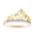 thumbnail image 1 of AFFY Round Shape 0.1 Cttw White Diamond Crown Ring In 10K Solid Rose Gold, 1 of 1