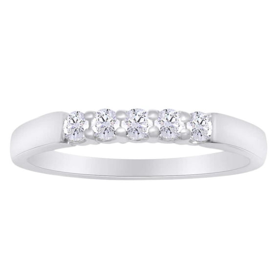 AFFY Round Shape (0.5 Cttw) White Diamond Five Stone Engagement Ring