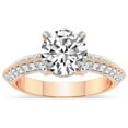 thumbnail image 1 of Round Shape 1 Carat IGI Certified Lab Grown Diamond Ring | 14K Rose Gold | Dua Side Stone Knife Edge Lab Diamond Ring | FG-VS1-VS2 Quality Friendly Diamonds, 1 of 5