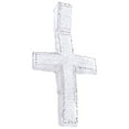 thumbnail image 1 of AFFY Round Shape 1 Cttw White Natural Diamond Iced Out Hip Hop Jewelry Halo Cross Pendant In 14K Solid White Gold, 1 of 1
