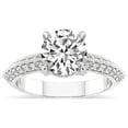 thumbnail image 1 of Round Shape 2 Carat IGI Certified Lab Grown Diamond Ring | 14K White Gold | Dua Side Stone Knife Edge Lab Diamond Ring | FG-VS1-VS2 Quality Friendly Diamonds, 1 of 5