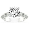 thumbnail image 1 of Round Shape 3 Carat IGI Certified Lab Grown Diamond Ring | 14K White Gold | Dua Side Stone Knife Edge Lab Diamond Ring | FG-VS1-VS2 Quality Friendly Diamonds, 1 of 6