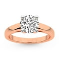 thumbnail image 1 of IGI Certified 3 Carat Round Shape Lab Grown Diamond Engagement Ring | 14K Rose Gold | Allen Flat Band Solitaire Lab Diamond Ring | FG-VS1-VS2 Quality Friendly Diamonds, 1 of 6