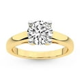 thumbnail image 1 of IGI Certified 3 Carat Round Shape Lab Grown Diamond Engagement Ring | 14K White Gold | Allen Flat Band Solitaire Lab Diamond Ring | FG-VS1-VS2 Quality Friendly Diamonds, 1 of 6