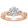 thumbnail image 1 of Round Shape 4 Carat IGI Certified Lab Grown Diamond Ring | 14K Rose Gold |Catrina Cutwork Lab Diamond Engagement Ring | FG-VS1-VS2 Quality Friendly Diamonds, 1 of 5
