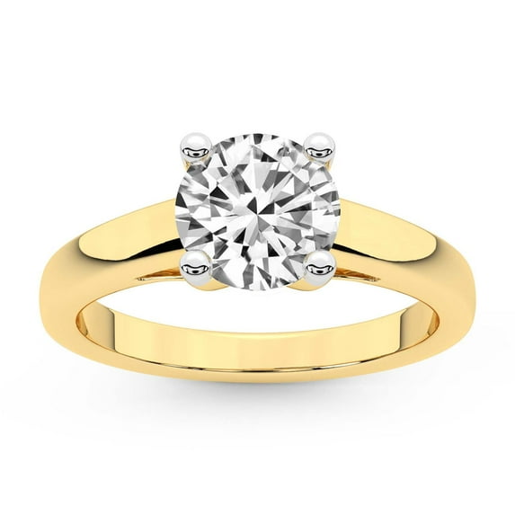 IGI Certified 4 Carat Round Shape Lab Grown Diamond Engagement Ring | 14K White Gold | Allen Flat Band Solitaire Lab Diamond Ring | FG-VS1-VS2 Quality Friendly Diamonds