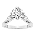thumbnail image 1 of Round Shape 5 Carat IGI Certified Lab Grown Diamond Ring | 14K White Gold | Joella Three Stone Chevron Diamond Ring | FG-VS1-VS2 Quality Friendly Diamonds, 1 of 6