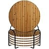 Round Shape 6 Ceramic Coasters Bamboo Board Texture Picture : Non-Slip Cork Bottom Fits All Coffee Cups Glasses and Mugs