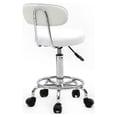 thumbnail image 1 of Round Shape Adjustable Salon Stool with Back and Line White, 1 of 6