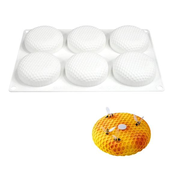 Round Shape Baking Pan With 6 Cells Perfect For Dessert Molds And Craft Projects