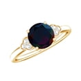 thumbnail image 1 of Rosec Jewels Natural Black Opal Engagement Ring for Women - Black Opal Diamond Ring (0.8 Carat, AAA Quality) - with Jewelry Box, 18K Yellow Gold, US 8.00, 1 of 8
