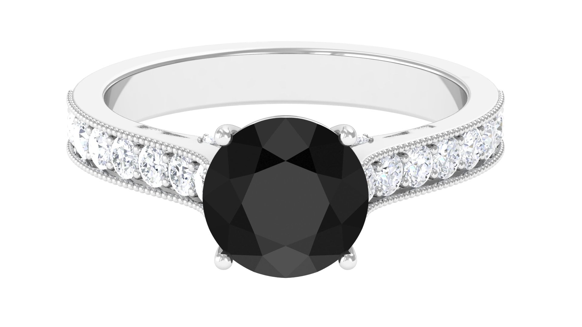 Black spinel 2024 solitaire ring