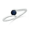 thumbnail image 1 of Round Shape Blue Sapphire Band Ring 925 Sterling Silver September Birthstone Christmas New Year Gift Gemstone Jewelry, 1 of 5
