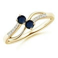 thumbnail image 1 of Round Shape Blue Sapphire CZ Diamond Cocktail Band Ring 925 Sterling Silver Yellow Gold Plated September Birthstone Valentine Day Birthday Gift Gemstone Jewelry, 1 of 5