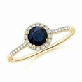 thumbnail image 1 of Round Shape Blue Sapphire CZ Diamond Cocktail Band Ring Women 925 Sterling Silver Yellow Gold Plated September Birthstone Engagement Anniversary Gift Gemstone Jewelry, 1 of 5