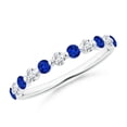 thumbnail image 1 of Round Shape Blue Sapphire CZ Diamond Eternity Band Ring 925 Sterling Silver September Birthstone Mothers Day Women Gift Gemstone Jewelry, 1 of 5