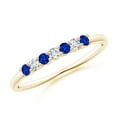 thumbnail image 1 of Round Shape Blue Sapphire CZ Diamond Eternity Band Ring 925 Sterling Silver Yellow Gold Plated September Birthstone Christmas New Year Gift Gemstone Jewelry, 1 of 5