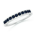thumbnail image 1 of Round Shape Blue Sapphire Eternity Band Ring 925 Sterling Silver September Birthstone Mothers Day Women Gift Gemstone Jewelry, 1 of 5