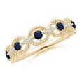 thumbnail image 1 of Round Shape Blue Sapphire Eternity Band Ring Women 925 Sterling Silver Yellow Gold Plated September Birthstone Mothers Day Women Gift Gemstone Jewelry, 1 of 5
