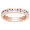 thumbnail image 1 of AFFY Round Shape Cubic Zirconia Full Eternity Band Ring In 14K Rose Gold Over Sterling Silver, Ring Size-4.5, 1 of 6