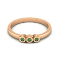 thumbnail image 1 of Round Shape Emerald Stackable Women's Valentines Day Gifts Ring 925 Sterling Silver Rose Vermeil, 1 of 3