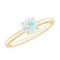 thumbnail image 1 of Rosec Jewels Round Shape Ethiopian Opal Solitaire October Birthstone Ring, Promise Ring (5 mm), 10K Yellow Gold, US 6.50, 1 of 9