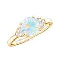 thumbnail image 1 of Rosec Jewels Natural Ethiopian Opal Engagement Ring for Women - 6 mm - Opal Diamond Ring - AAA Quality - with Jewelry Box, 10K Yellow Gold, US 8.50, 1 of 8