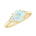 thumbnail image 1 of Rosec Jewels Natural Ethiopian Opal Engagement Ring for Women - 6 mm - Opal Diamond Ring - AAA Quality - with Jewelry Box, 14K Yellow Gold, US 11.00, 1 of 7