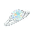 thumbnail image 1 of Rosec Jewels Natural Ethiopian Opal Engagement Ring for Women - 6 mm - Opal Diamond Ring - AAA Quality - with Jewelry Box, 18K White Gold, US 9.00, 1 of 7