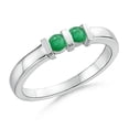 thumbnail image 1 of Round Shape Green Emerald Band Ring Women 925 Sterling Silver May Birthstone Mothers Day Women Gift Gemstone Jewelry, 1 of 5