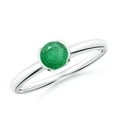 thumbnail image 1 of Round Shape Green Emerald Band Ring Women 925 Sterling Silver May Birthstone Wedding Anniversary Gift Gemstone Jewelry, 1 of 5