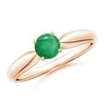 thumbnail image 1 of Round Shape Green Emerald Band Ring Women 925 Sterling Silver Rose Gold Plated May Birthstone Wedding Valentines Day Gift Gemstone Jewelry, 1 of 5