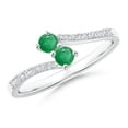 thumbnail image 1 of Round Shape Green Emerald CZ Diamond Band Ring Women 925 Sterling Silver May Birthstone Wedding Valentines Day Gift Gemstone Jewelry, 1 of 5