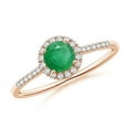 thumbnail image 1 of Round Shape Green Emerald CZ Diamond Cocktail Band Ring Women 925 Sterling Silver Rose Gold Plated May Birthstone Mothers Day Women Gift Gemstone Jewelry, 1 of 5
