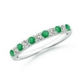 thumbnail image 1 of Round Shape Green Emerald CZ Diamond Eternity Band Ring 925 Sterling Silver May Birthstone Mothers Day Women Gift Gemstone Jewelry, 1 of 5
