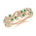 thumbnail image 1 of Round Shape Green Emerald CZ Diamond Eternity Band Ring 925 Sterling Silver Rose Gold Plated May Birthstone Christmas New Year Gift Gemstone Jewelry, 1 of 5