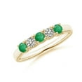 thumbnail image 1 of Round Shape Green Emerald CZ Diamond Eternity Band Ring 925 Sterling Silver Rose Gold Plated May Birthstone Wedding Anniversary Gift Gemstone Jewelry, 1 of 5
