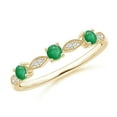 thumbnail image 1 of Round Shape Green Emerald CZ Diamond Eternity Band Ring Women 925 Sterling Silver Yellow Gold Plated May Birthstone Engagement Anniversary Gift Gemstone Jewelry, 1 of 5